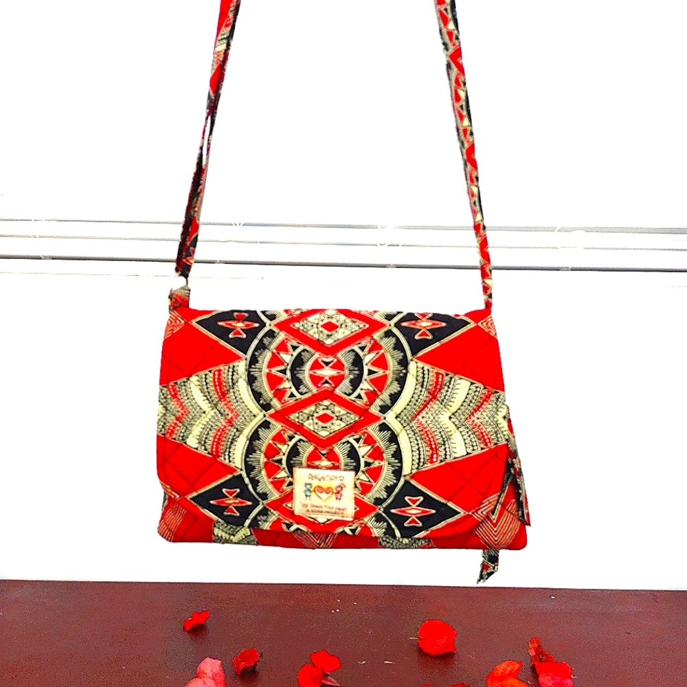 Beautiful African Style Quilted Crossbody Purse by Bagamoyo project